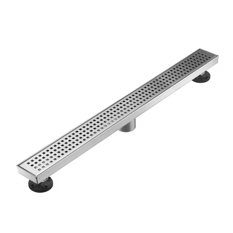 FirmBase 32" Brushed Nickel linear grid drain, Brushed Nickel
