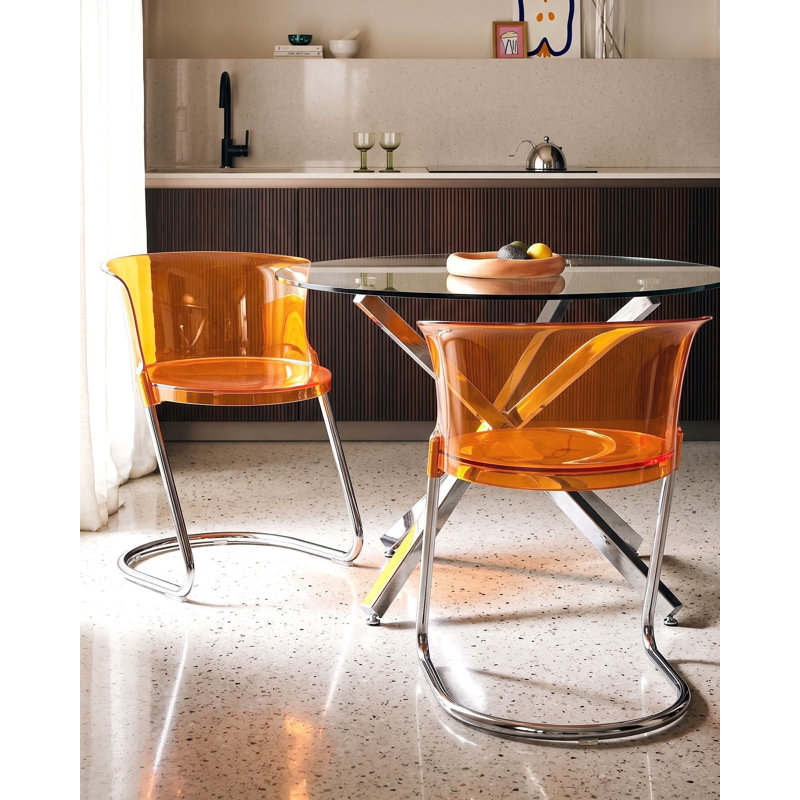 43 cm H Cantilever Chair in Orange