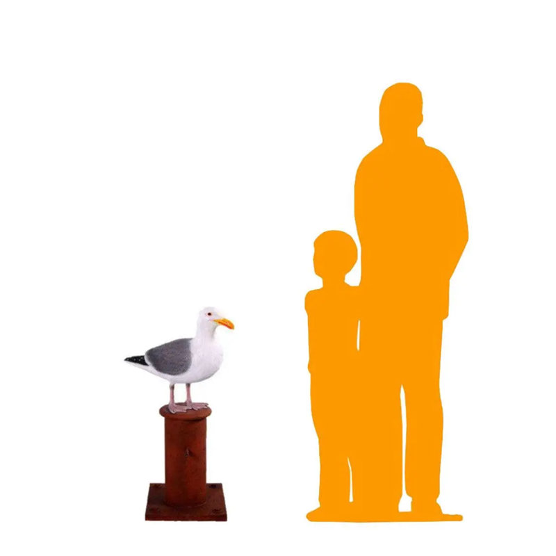 Seagull on Post Life Size Statue