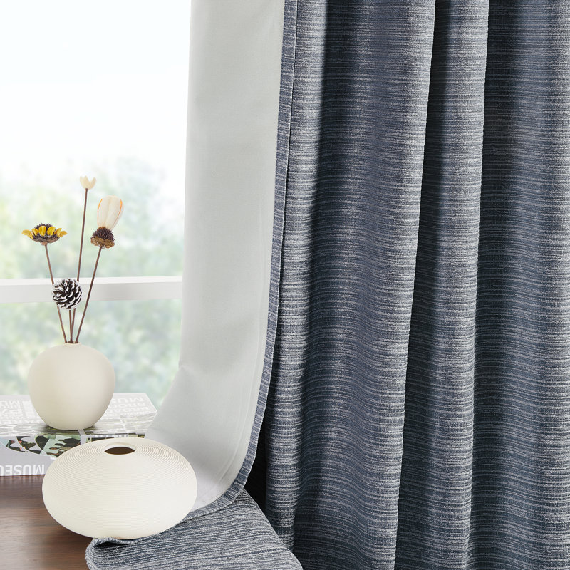 Canh Curtain Single Panel, 52" W x 96" L, Navy