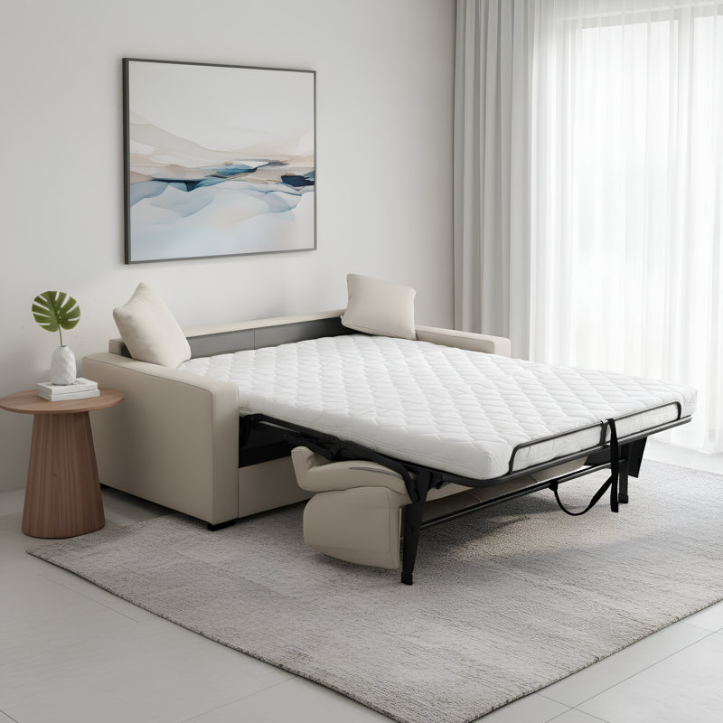 Canapé-lit gigogne de 81 po en tissu italien résistant aux taches et à l'abrasion Bjorgulfur, Tissu DuraTex sable performance