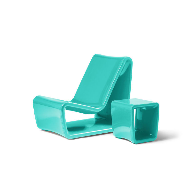 Loop Outdoor Square Side Table, Seafoam Green