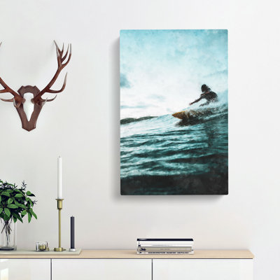 Surfing In Indonesia - Wrapped Canvas Painting