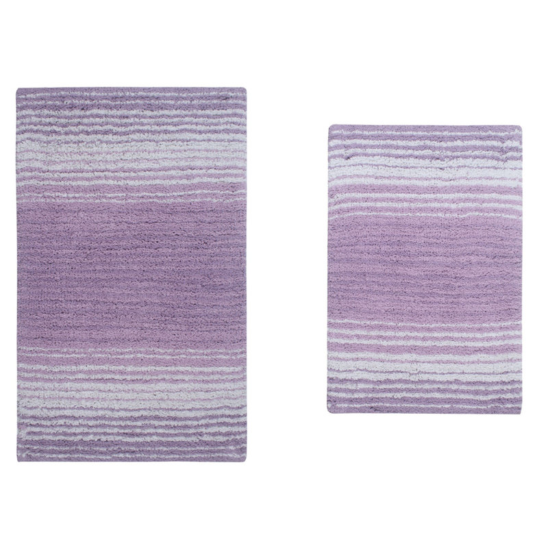 Tapis de salle de bain 100% coton Gradiation Rug Collection (ensemble de 2), Mauve
