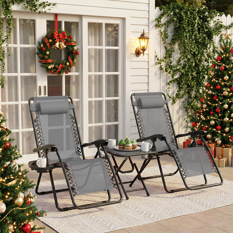 Chaises longues d'extérieur Zero Gravity, Gris