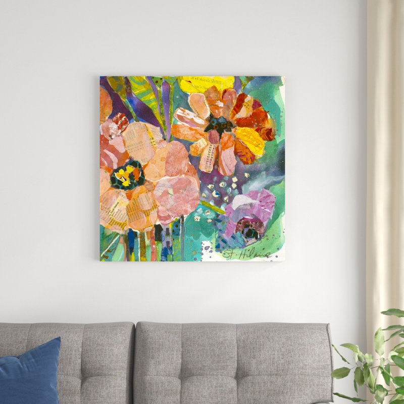 «Bold Blooms IV», peinture sur toile, H 30 po x l 30 po, Toile tendue