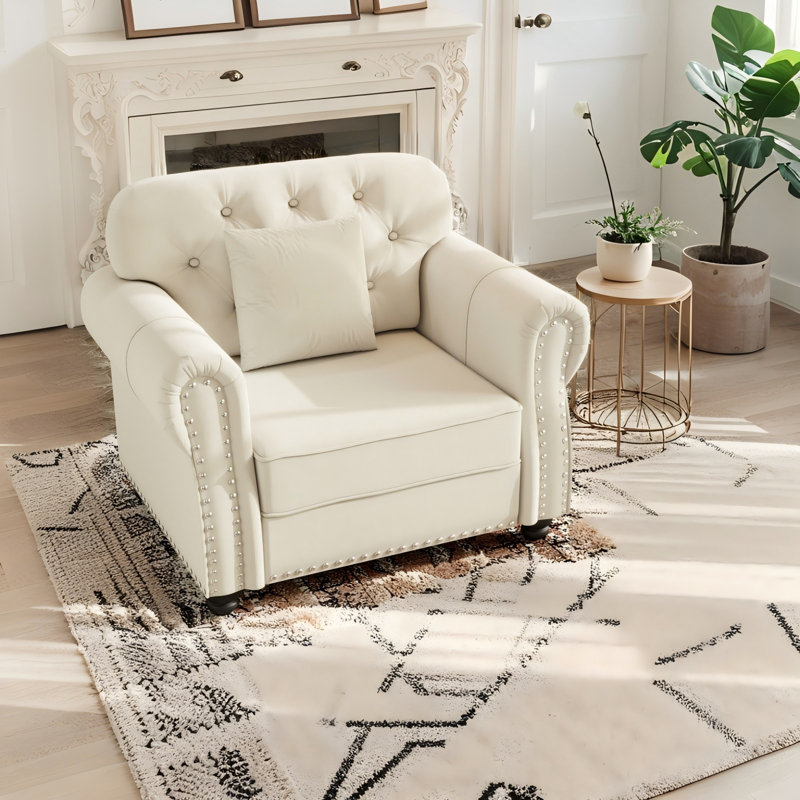 Canapé Chesterfield 41,3 po, Blanc