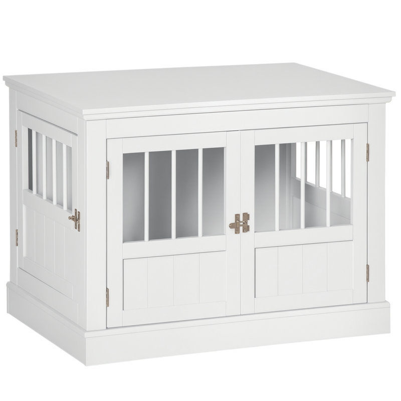 Enceinte de litière en bois manufacturé Sheri, Blanc