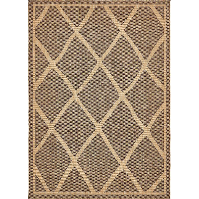 Tapis de véranda d'extérieur couleur châtaignier, Rectangle 7 pi x 10 pi