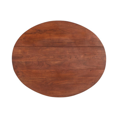 Extendable Acacia Round Solid Wood Top Metal Base Dining Table
