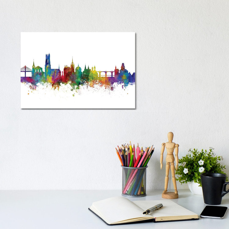 Fribourg, Switzerland Skyline by Michael Tompsett - Wrapped Canvas Gallery-Wrapped Canvas Giclée, 20.32 cm H x 30.48 cm W
