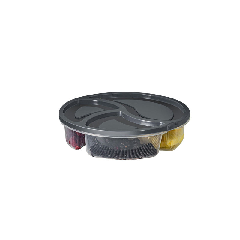 Ensemble de boîte de rangement durable (8 pièces), couleur anthracite, 8,3 x 8,3 x 2,0 pouces | 100% plastique sans BPA, va au lave-vaisselle | Idéal pour organiser la cuisine, le bureau et la maison, peu encombrant