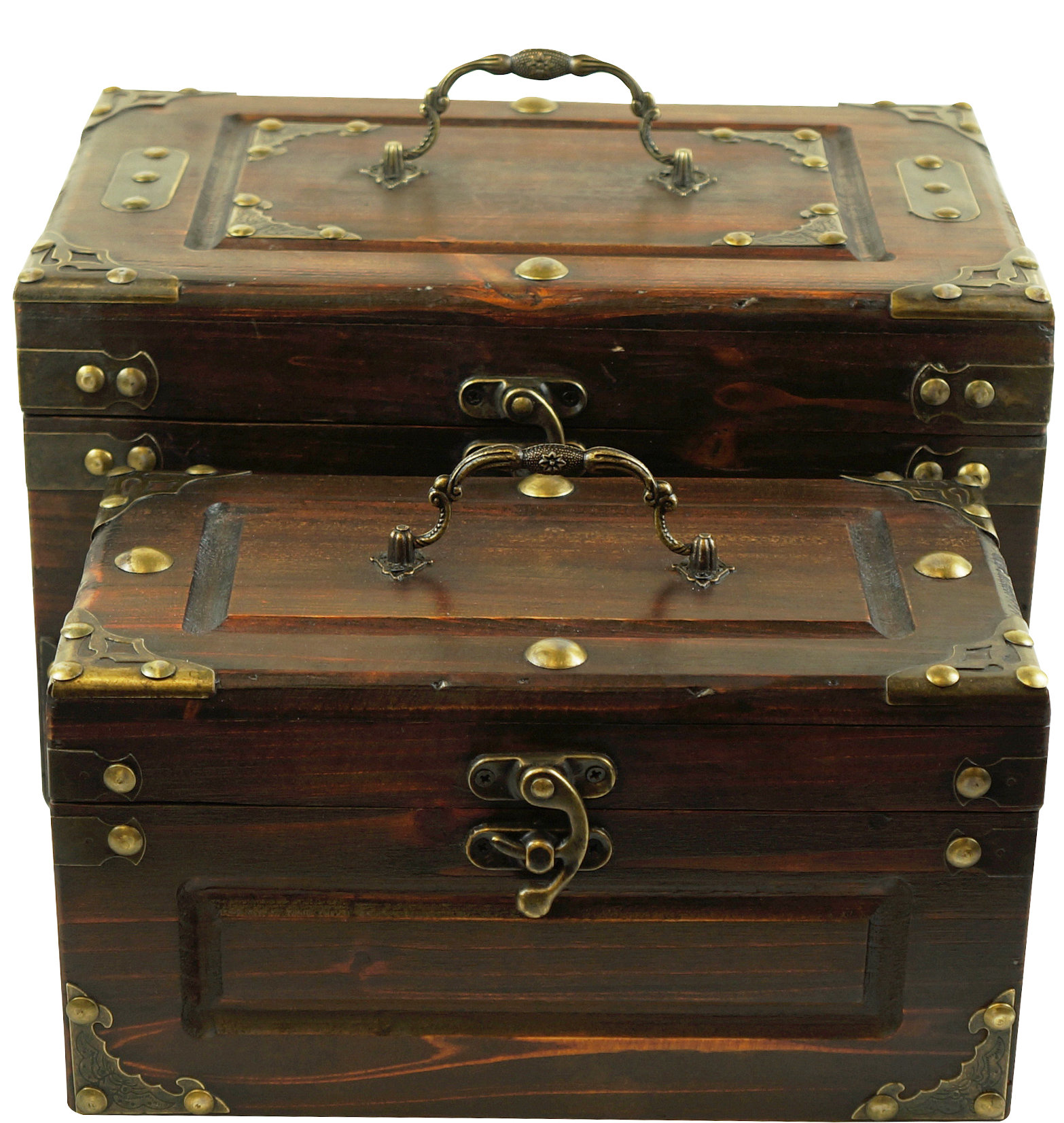 World Menagerie 2 Piece Brezina Solid Wood Embossed Box Set & Reviews | Wayfair