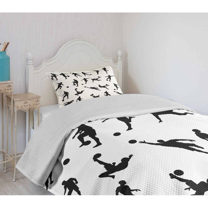 Ambesonne Ambensonne Soccer Bedspread Football White White