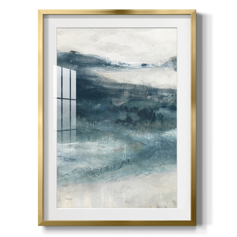 Private Inlet I -Framed Print, 28.5" H x 20.5" W, Gold