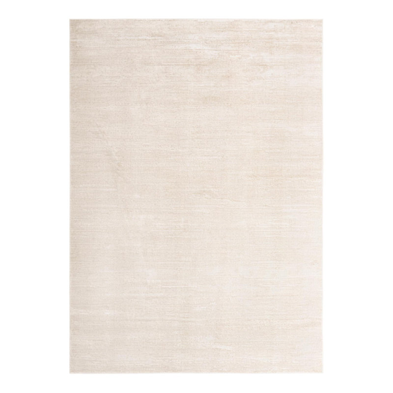 Mclellan Solid Color Machine Made Power Loom Area Rug in Ivory, Rectangle 10' x 14'1"