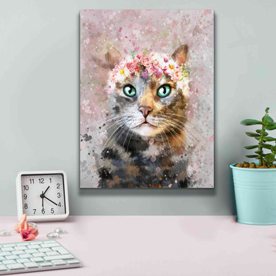 «Flower Crown Tabby Cat 3» par Furbaby Affiliates, art mural sur toile