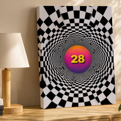 Reproduction d'art sur toile en damier noir et blanc