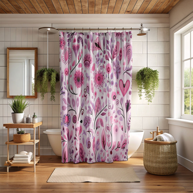 Rideau de douche 1 pièce Sweet Pulse, H 74 po x l 35 po