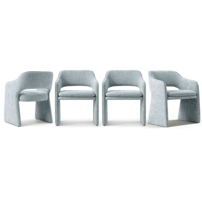 19" Seat Height Upholstered Fabric Dining Armchair