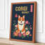 Corgi in Bloom Modern - Wrapped Canvas-1005869474-1005869475