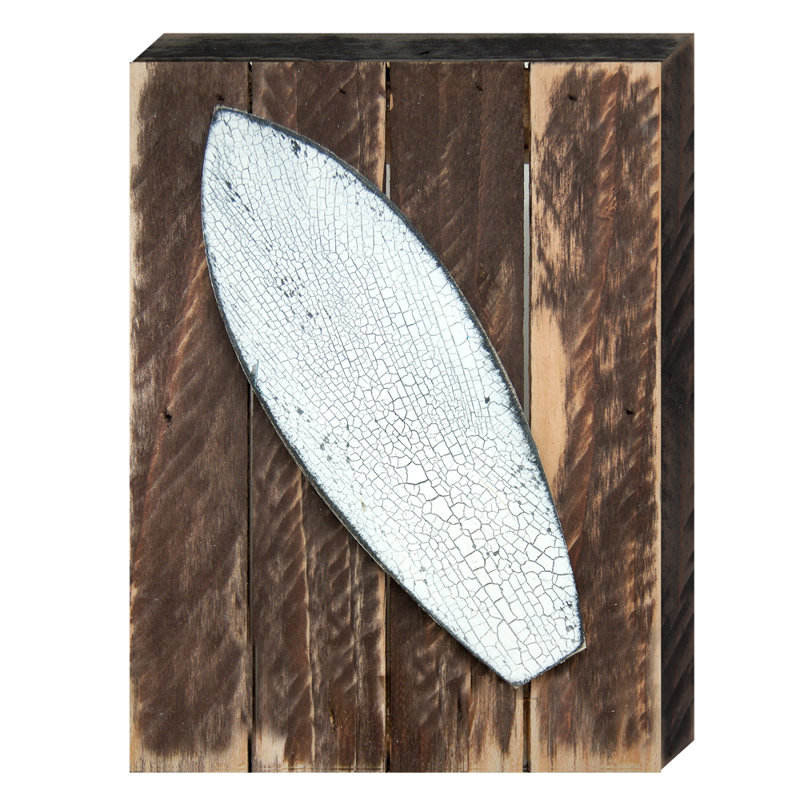 Décoration murale rétro en bois côtier surf board, H 18 po x l 12 po x P 1,5 po