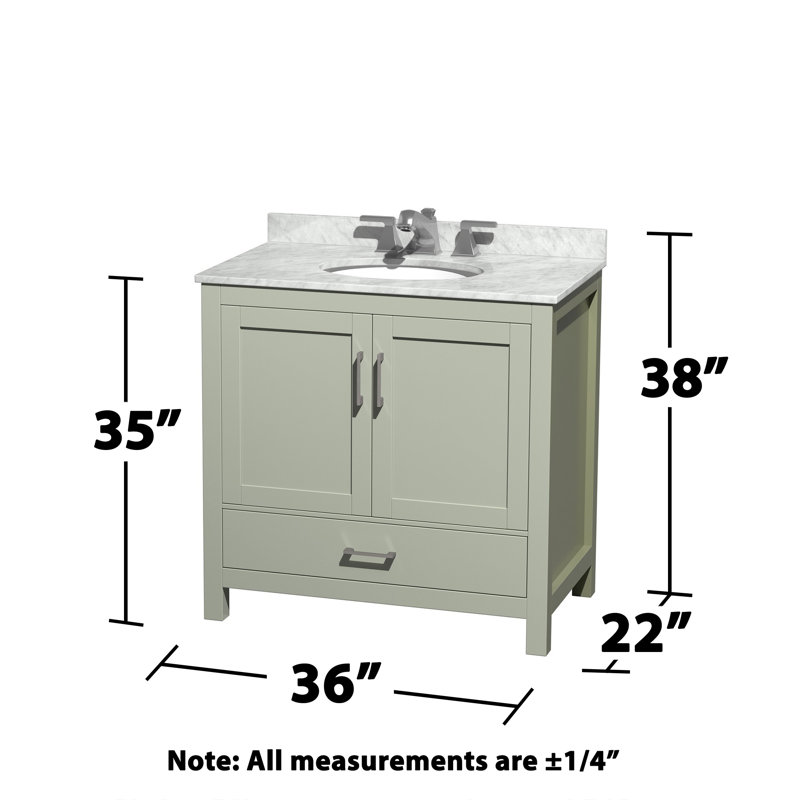 Sheffield 36" Single Bathroom Vanity Set with Mirror, Oval, Centerset, Green Incorrect