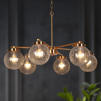 Lustre en roue de chariot à 6 lumières à intensité variable Hampson certifié UL
