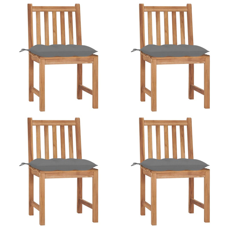 Bryantjr Teak Patio Chair with Cushions, Gray
