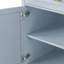Îlot de cuisine à abattant bleu-gris de 52 po. Rangement généreux avec 2 portes d'armoire, 5 tiroirs, une serviette et des épices. Tablette réglable. Mobile sur roulettes, verrouillable. Placage de chêne. Plaisir Classic Delight-2015548538