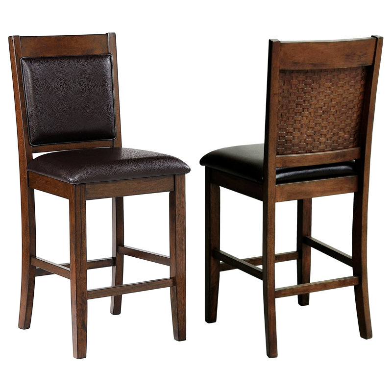 Ensemble de 2 chaises rembourrées à hauteur de comptoir, chaises de bar en bois
