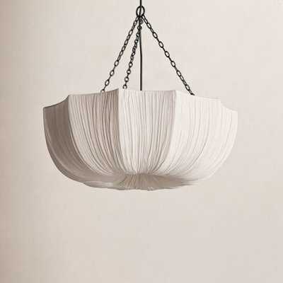 Linen Bowl Single Light Pendant