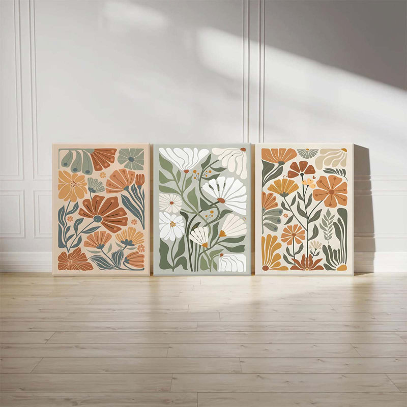 3 Piece Wrapped Canvas Print, 60 cm H x 40 cm W