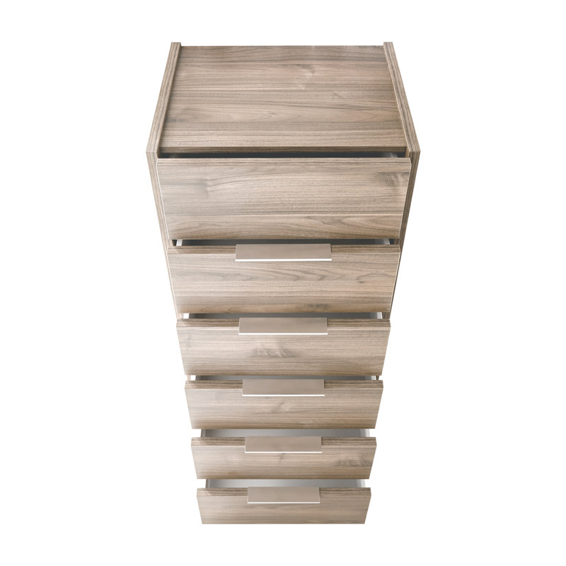 Clough 51cm W 6 - Drawer Chest of Drawers, Light Walnut