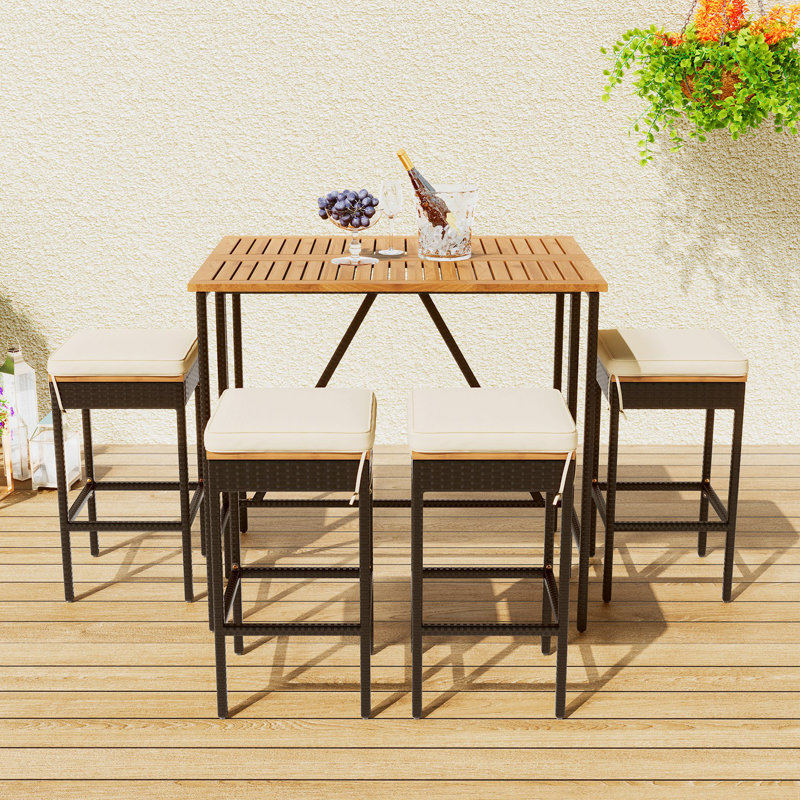 Ensemble de conversation d'extérieur pour 4 personnes avec coussins