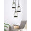 60W Alysoun metal pendant light with glass shade