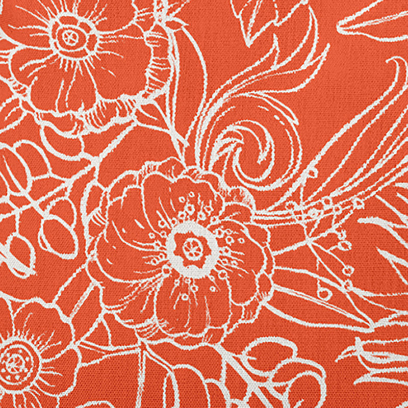 Cuban Flare Zentangle Floral Polyester Square Pillow Cover & Insert, Square 20", Orange