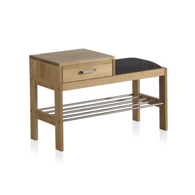4 Pair Solid Wood Shoe Storage Bench