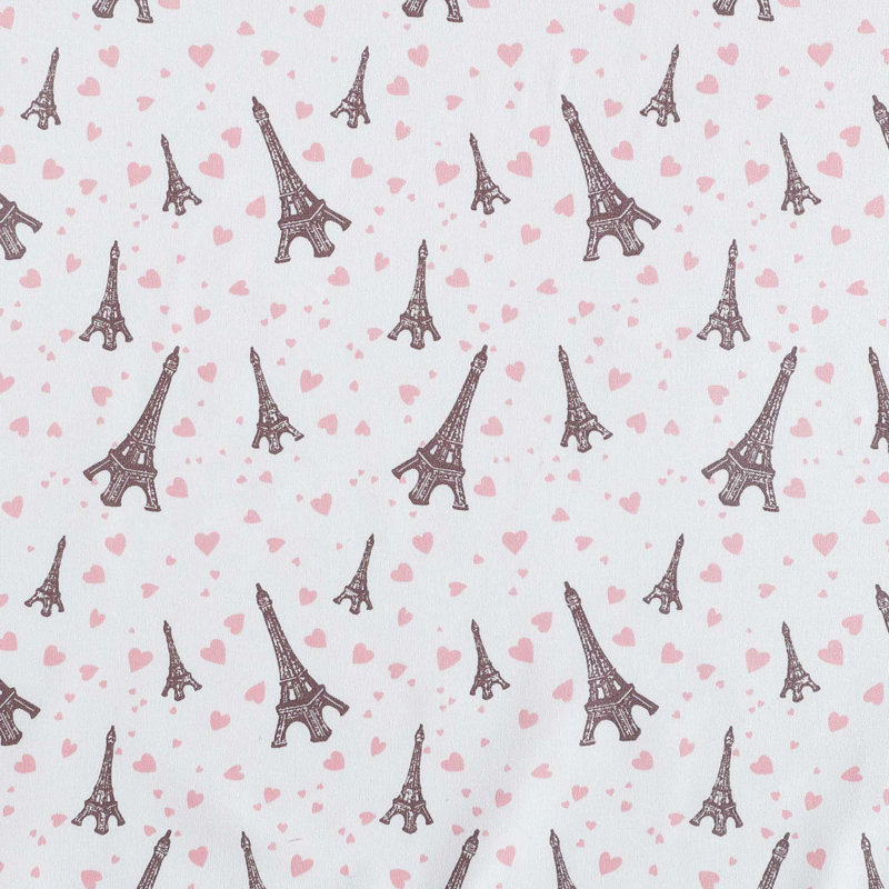 Ensemble de draps Betsey Johnson Paris Love, Ensemble de draps pour lit simple avec 2 taies d'o, Rose d'amour de Paris