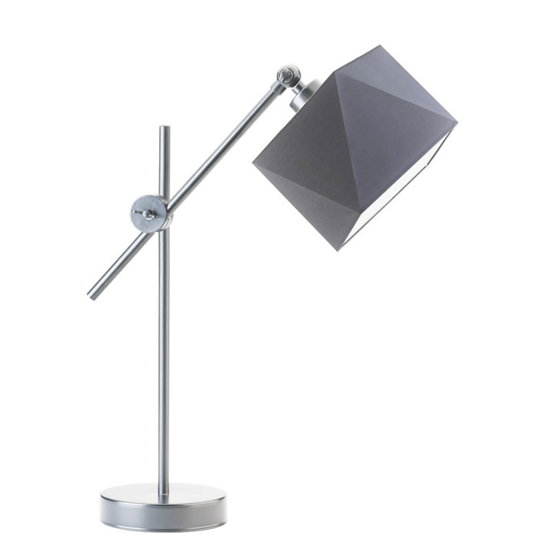 Cabezas Adjustable Metal Desk Lamp, Steel Grey