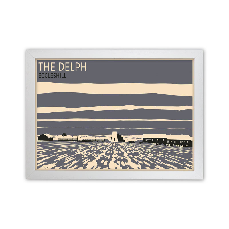 The Delph, Eccleshill by Richard O'Neill - Print, White Framed, 64cm H x 88cm W x 3cm D