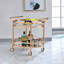 Chariot de service en verre transparent et finition or rose