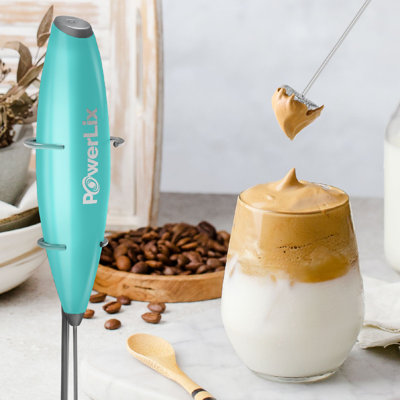 thumbnail image 2 of Stainless Steel Milk Frother - Handheld Electric Foam Maker For Coffee & Matcha 2 of 13