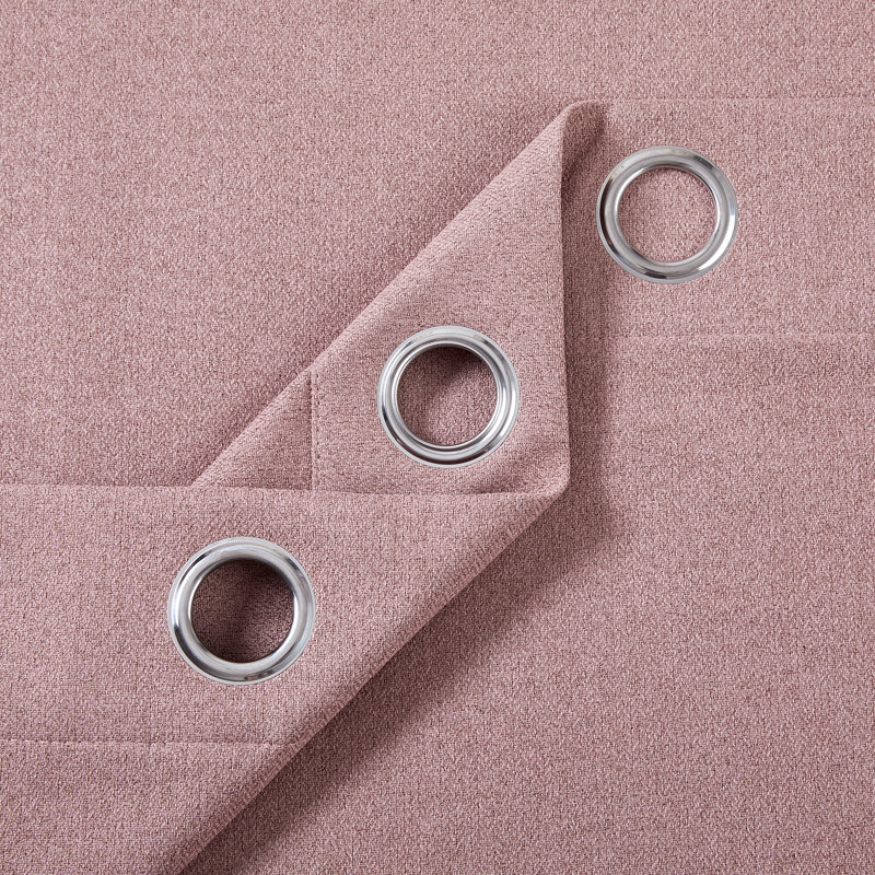 100% Linen Blackout Curtains with Eyelets – Ready Made, Blush, 168 cm W x 137 cm L