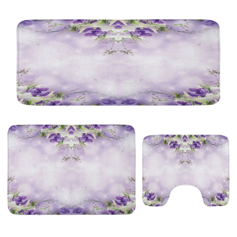  Ensemble de tapis de salle de bain Floral