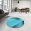 Tapis 100% à motifs lavables à la machine 2989 WSH-PAT1223-LBLU-67689878