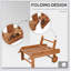 Méridienne inclinable avec roues Outsunny, structure en bois d'acacia