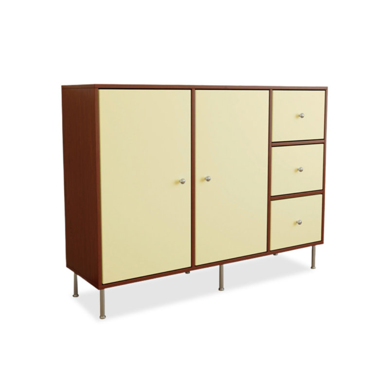 Buffet en bois manufacturé beige et cerisier, H 35,43 po x l 51,18 po x P 15,75 po 