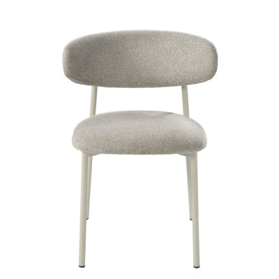 Gray Finish Side Chair (2) - Upholstered Chairs With Seat And Back Cushions Metal Frame Fine Quality (2): Modern Design Padded Cushions, Frame, Gray, 22" D X W 30" H, 26 Lb