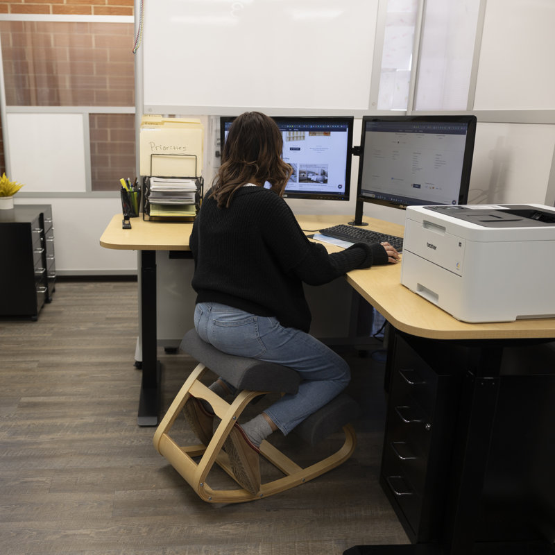 Fauteuil ergonomique RRI Goods, siège de bureau rembourré confortable, siège inclinable et siège d'équilibre, soulagement naturel pour les douleurs au cou ou au dos